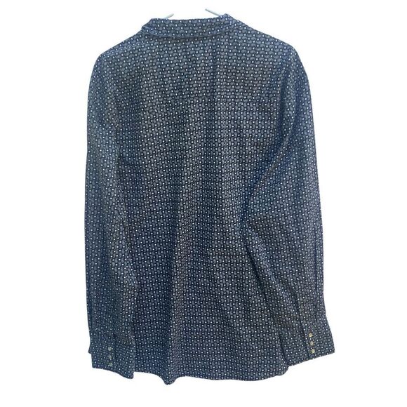 Wrangler Rancher Shirt Men’s XXL Pearl Snap Long Sleeve Western Shirt Navy Paisl - Picture 4 of 5